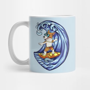 Surfing Corgi art Mug